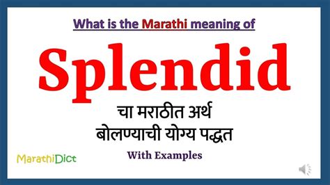 splendid meaning in marathi